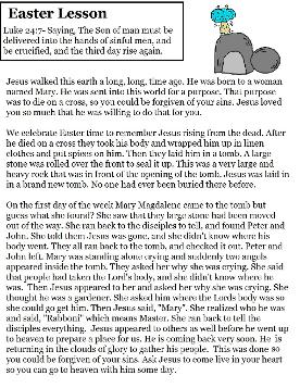 Easter Sunday School Lesson